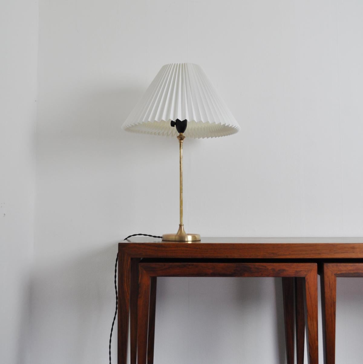 Scandinavian Modern Brass Table Lamp Designed by Esben Klint for Le Klint, 1948