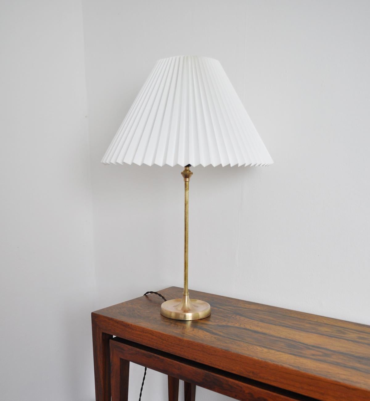 Danish Brass Table Lamp Designed by Esben Klint for Le Klint, 1948