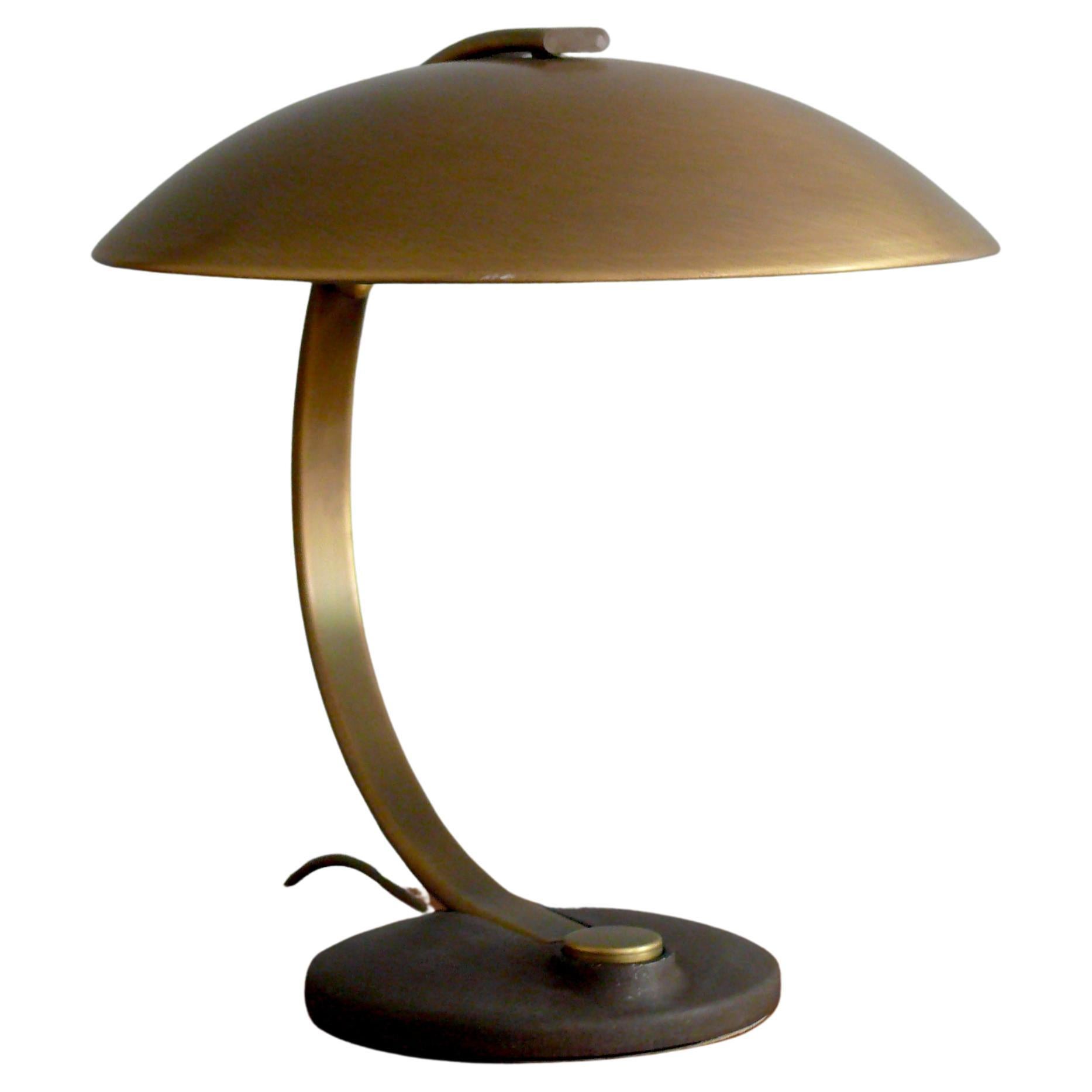 Lámpara de mesa de latón, Lámpara de escritorio, Egon Hillebrand-Modelo 7613, Alemania, años 60 en venta