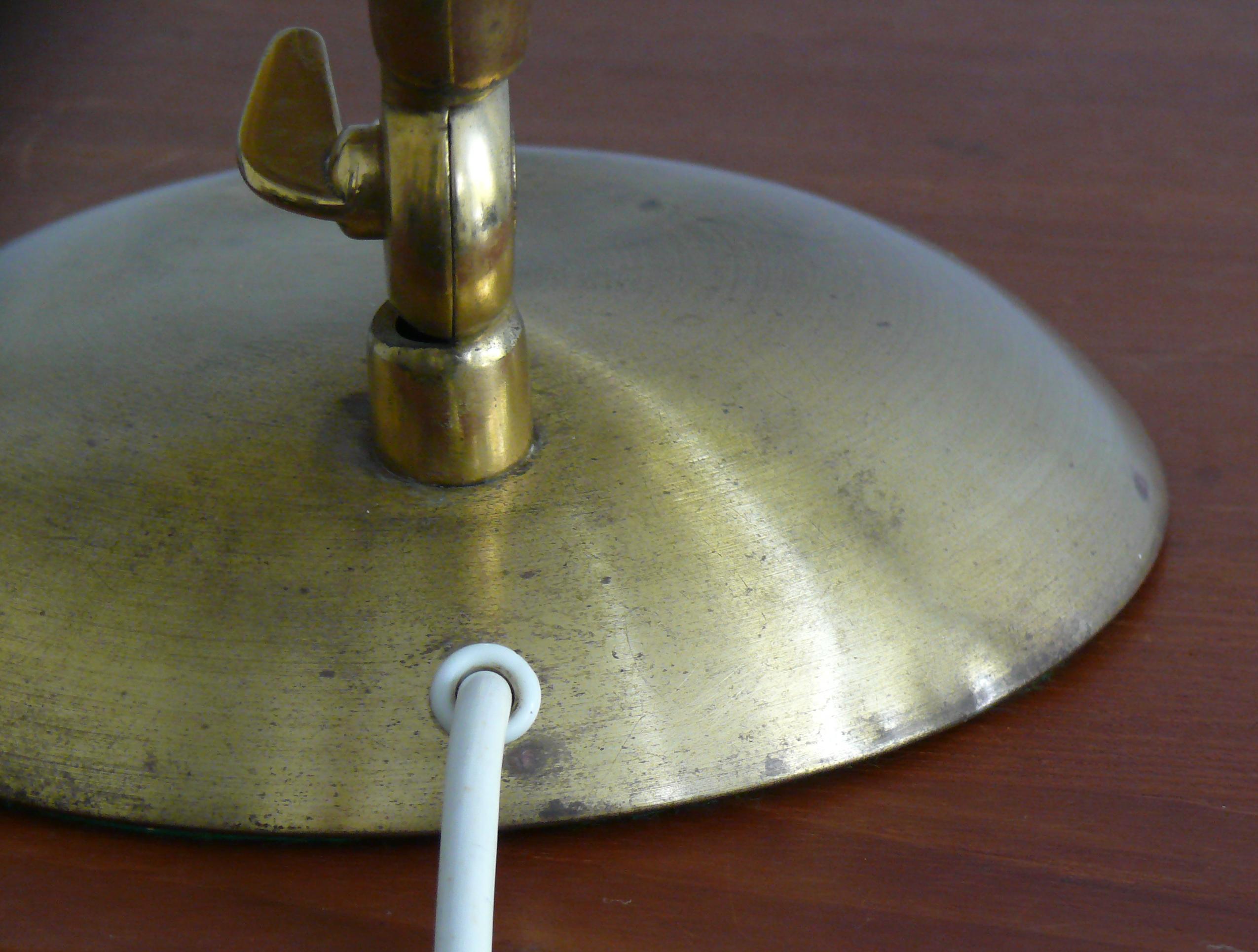 Lámpara de mesa de latón, Lámpara de escritorio, Hillebrand, Alemania, años 30 en venta 8