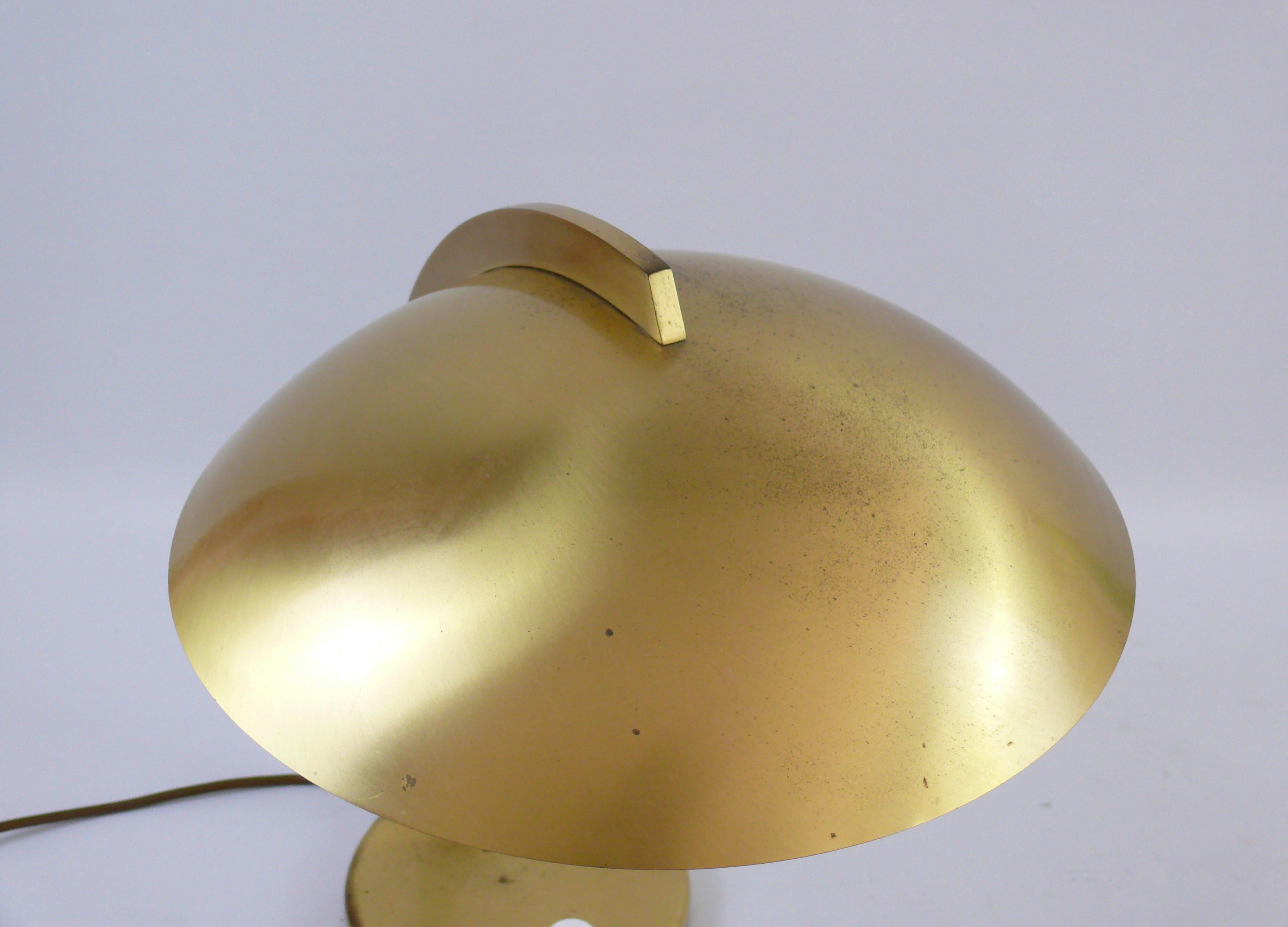 Mid-20th Century Brass Table Lamp, Desk Lamp, JBS Hillebrand, Germany, 1950s