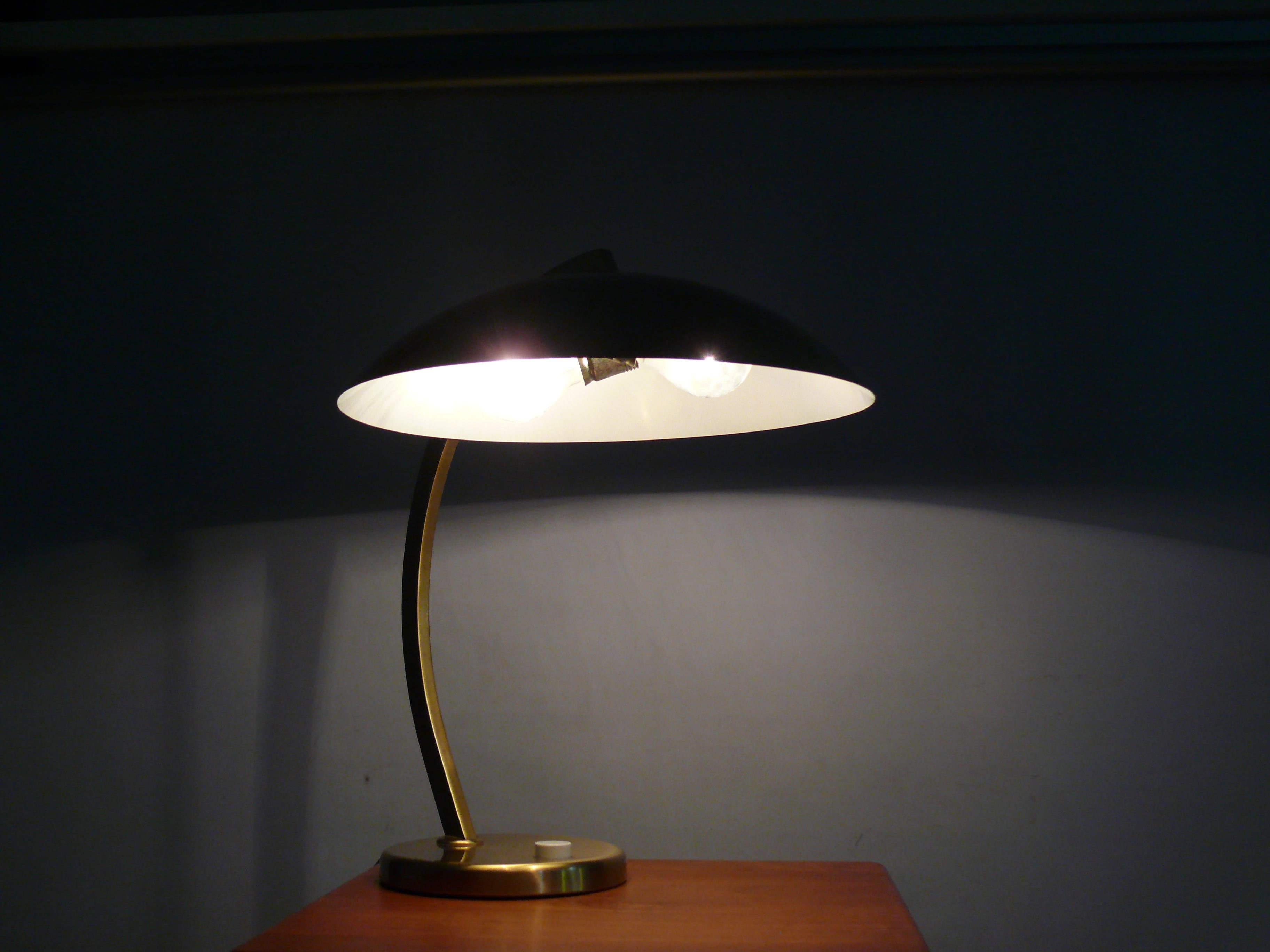 Brass Table Lamp, Desk Lamp, Joseph Brumberg, Germany, 1950s For Sale 4