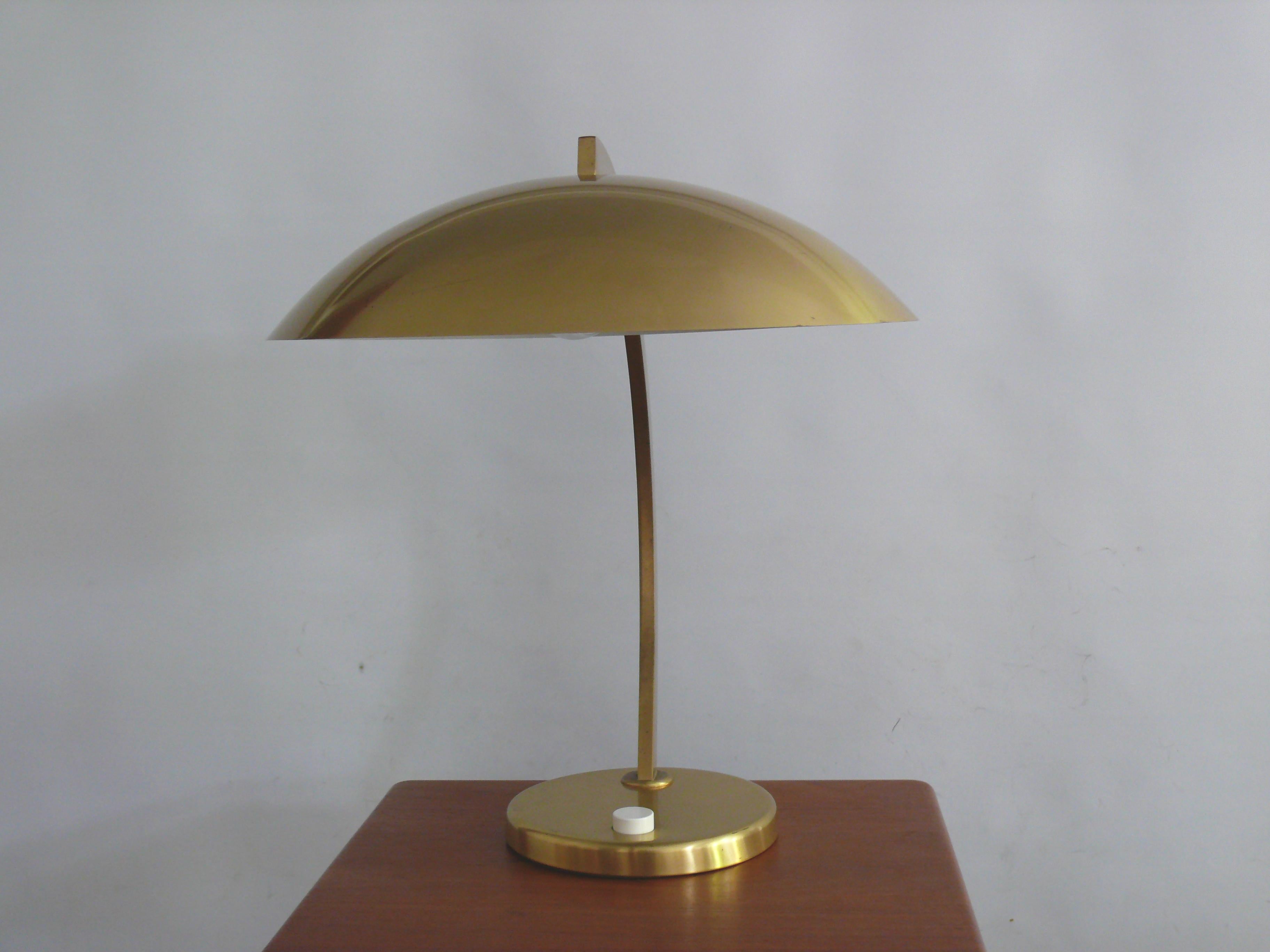 Mid-Century Modern Brass Table Lamp, Desk Lamp, Joseph Brumberg, Germany, 1950s For Sale