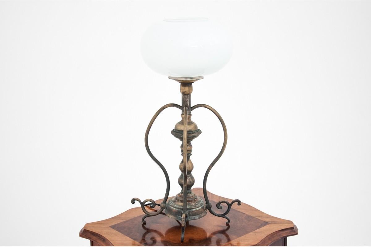 Polish Brass Table Lamp For Sale