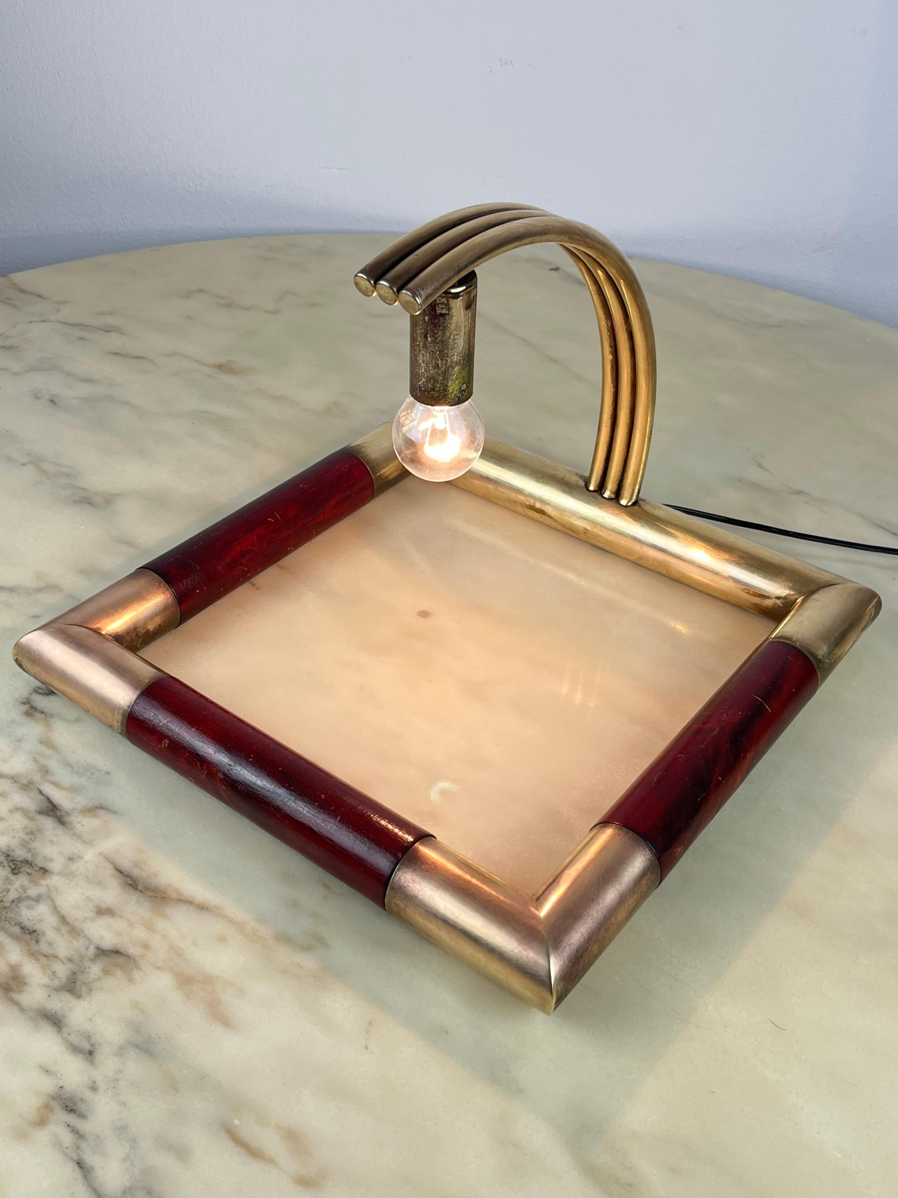 Late 20th Century Brass Table Lamp in the Style of Tommaso Barbi Italian Design 1970s