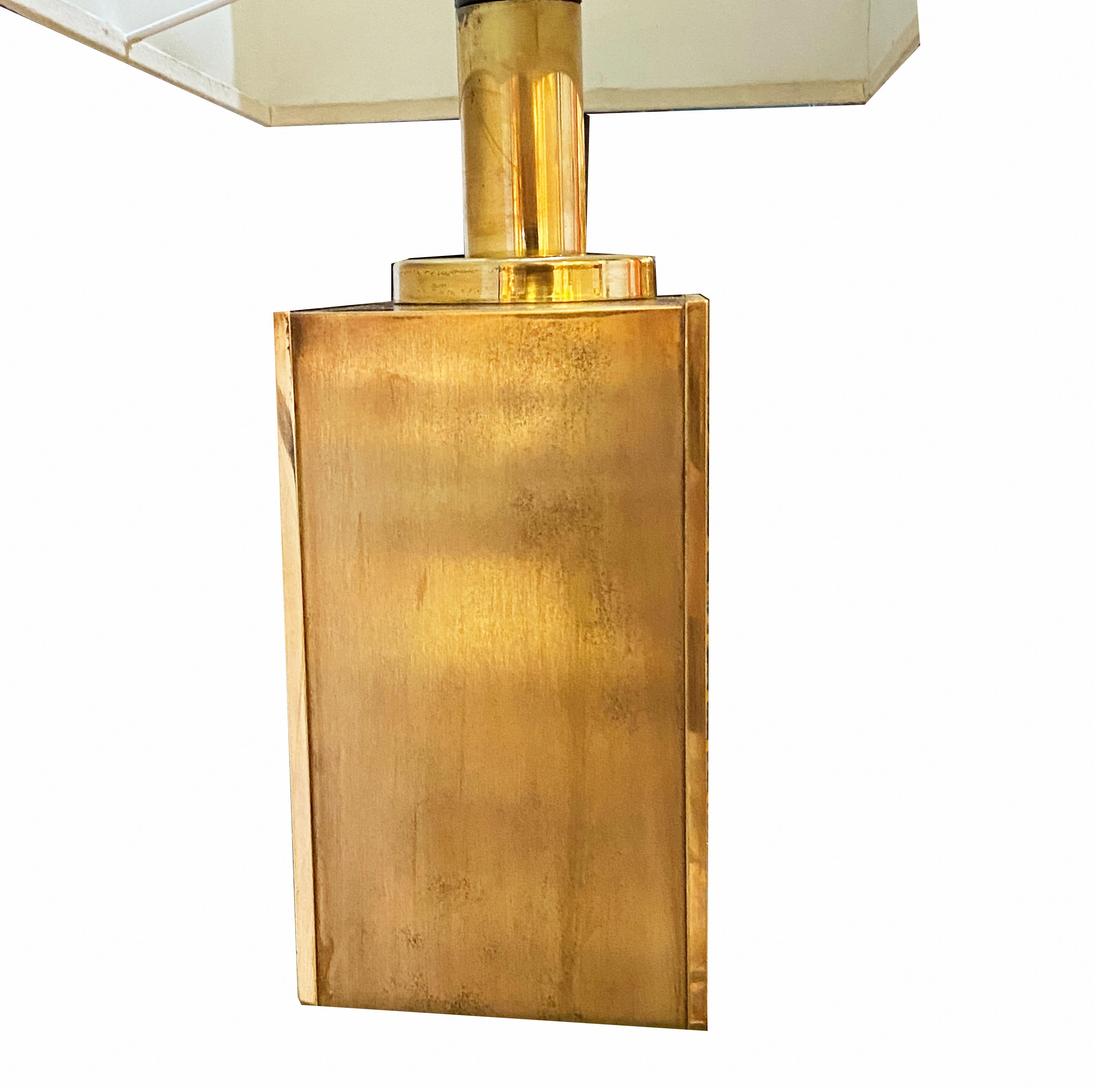 European Brass Table Lamp, Italy, 1970s