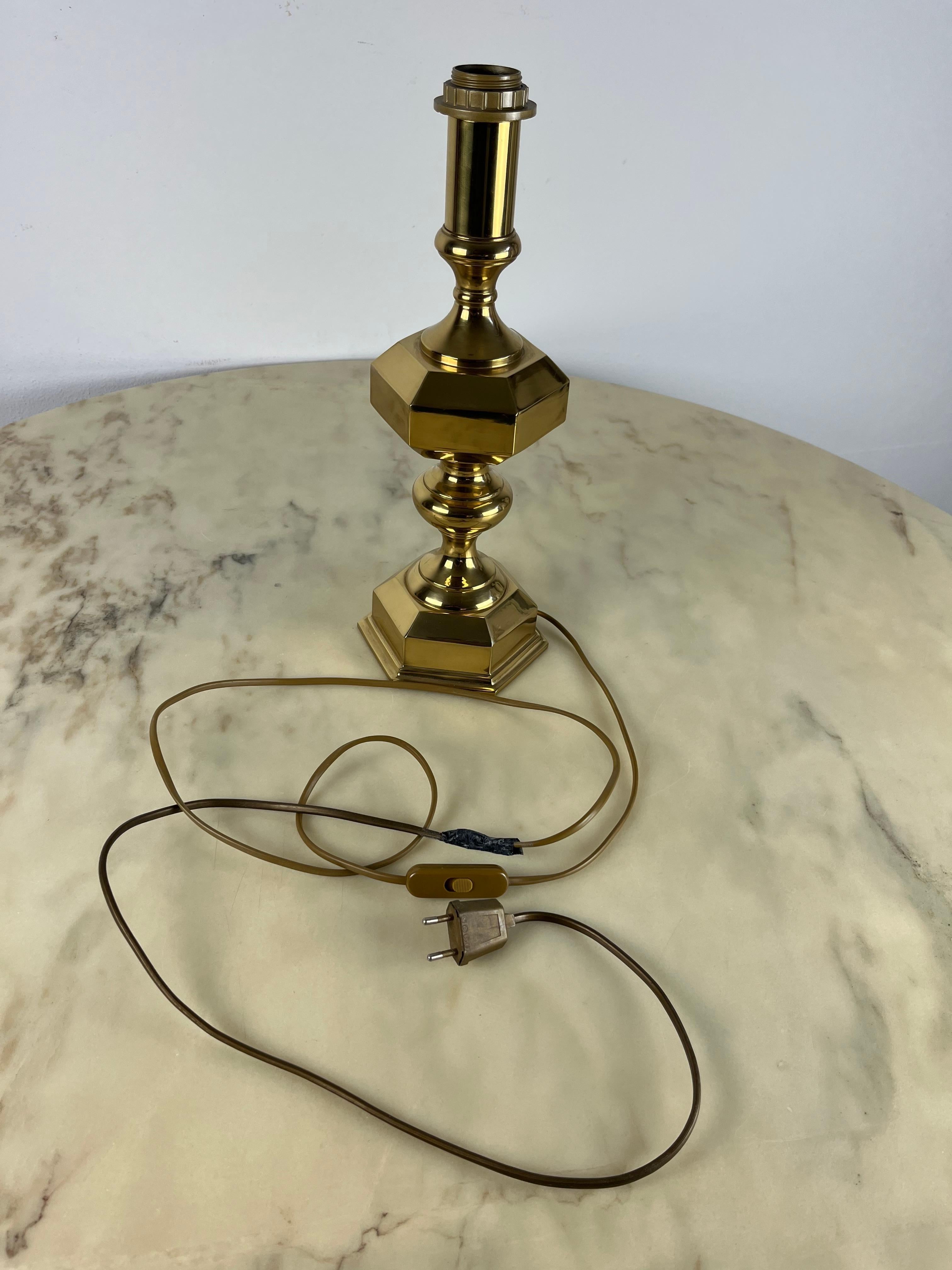 Brass Table Lamp, Made in Italy, 1980s For Sale 3