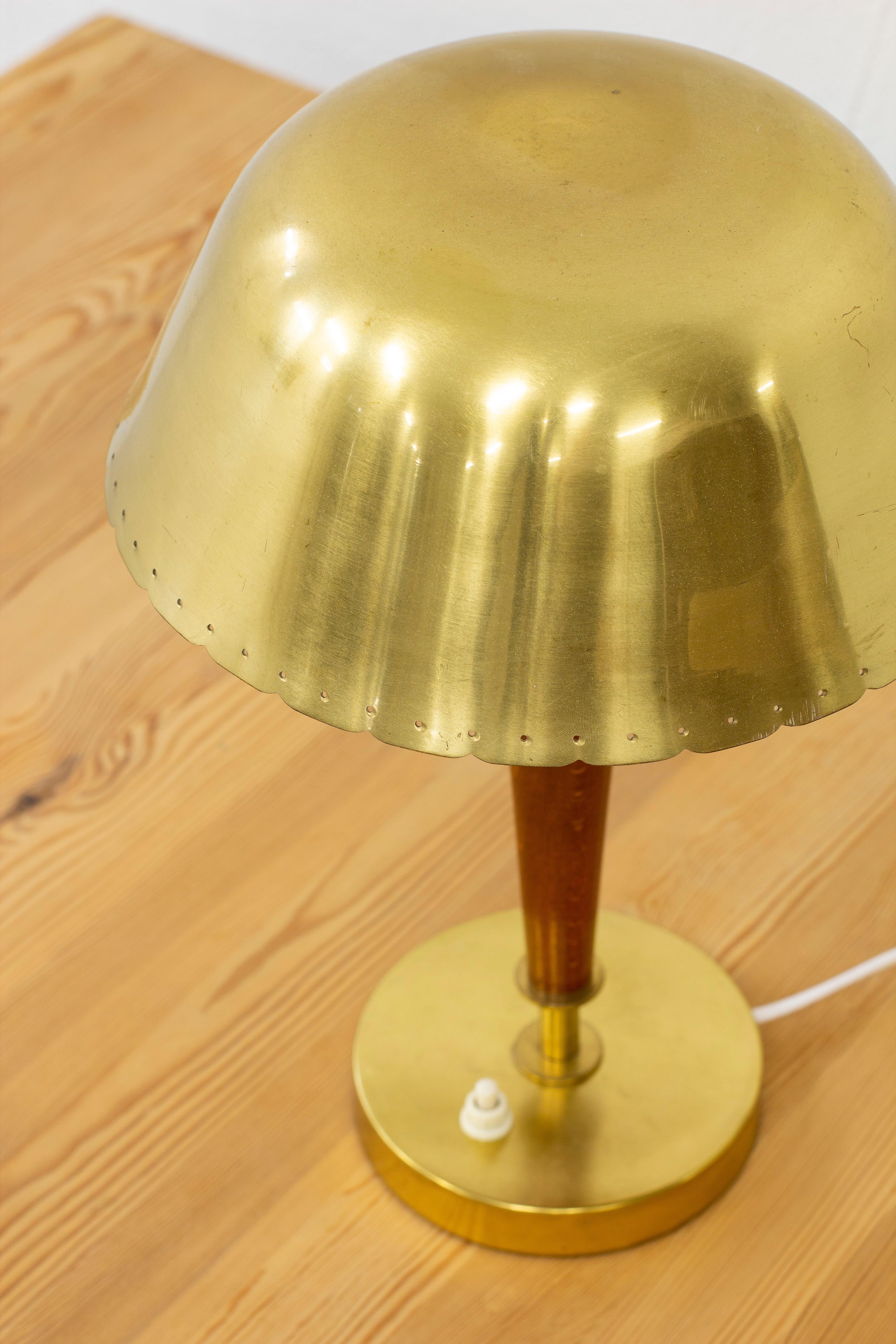 Scandinavian Modern Brass Table Lamp Made in Sweden During the 1950s