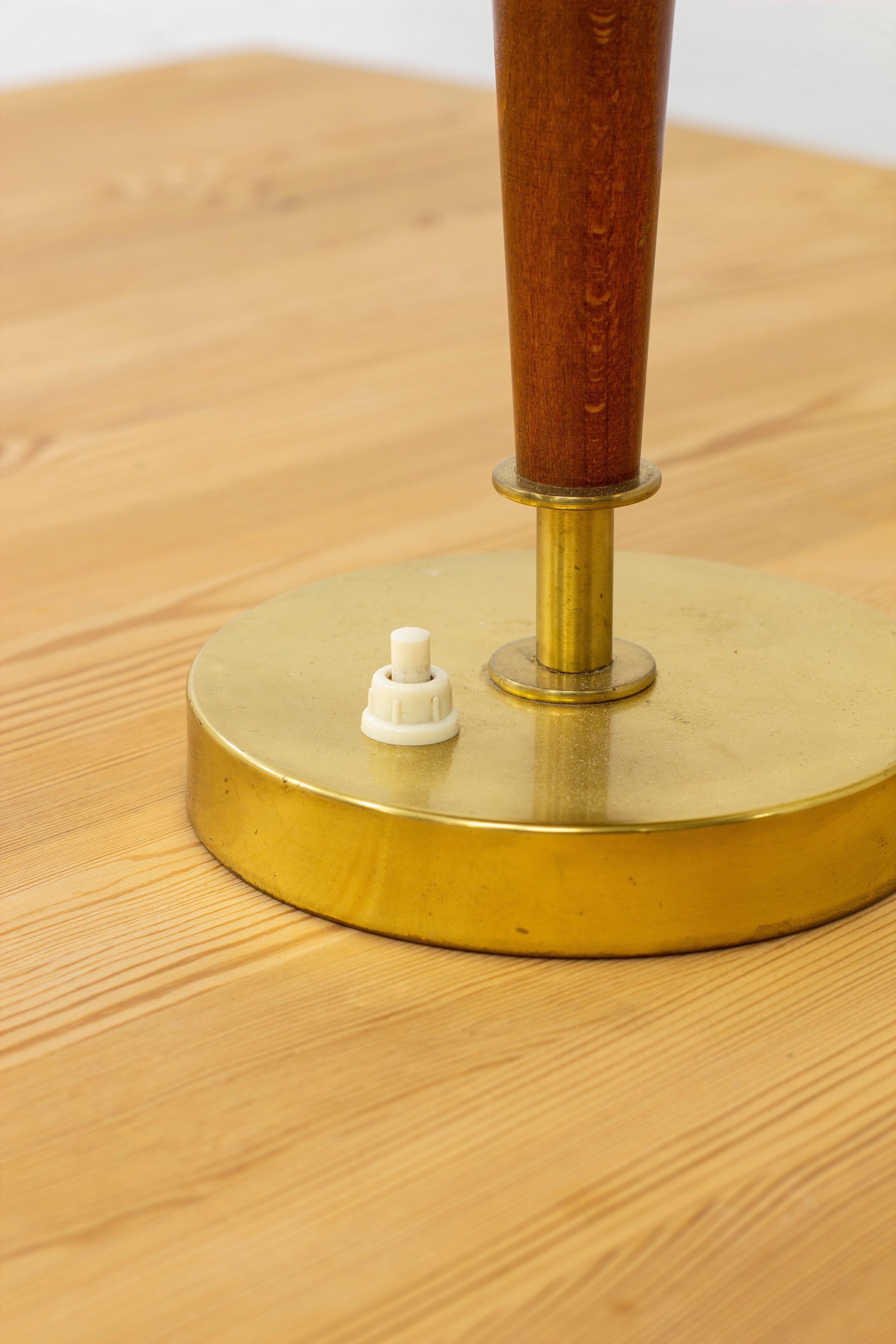 Swedish Brass Table Lamp Made in Sweden During the 1950s