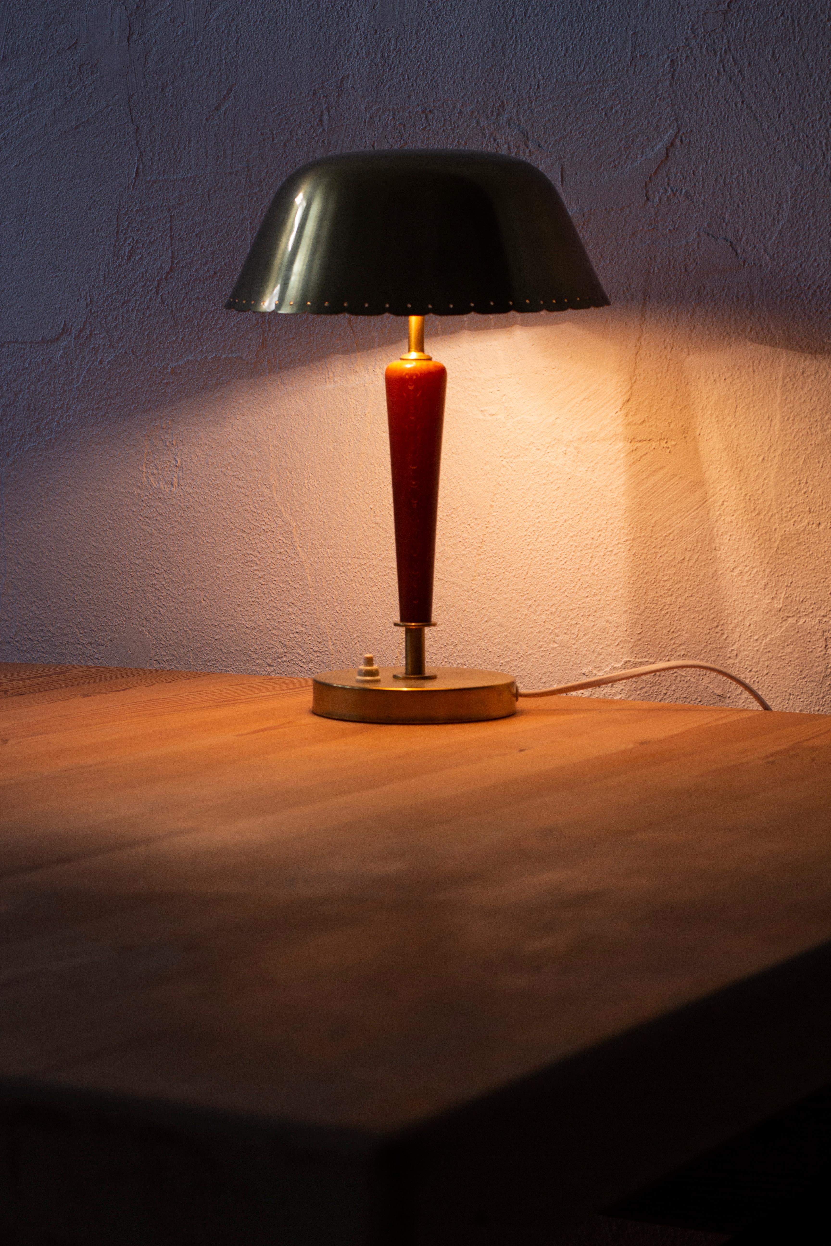 Mid-20th Century Brass Table Lamp Made in Sweden During the 1950s