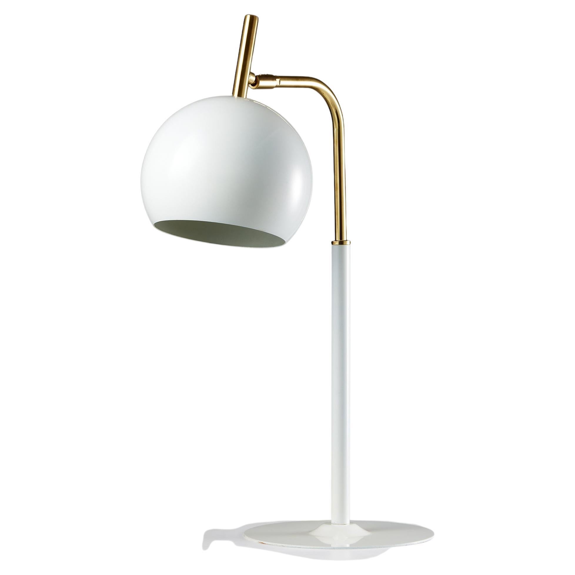 Brass Table lamp model B 275 designed by Hans-Agne Jakobsson for Markaryd, White For Sale