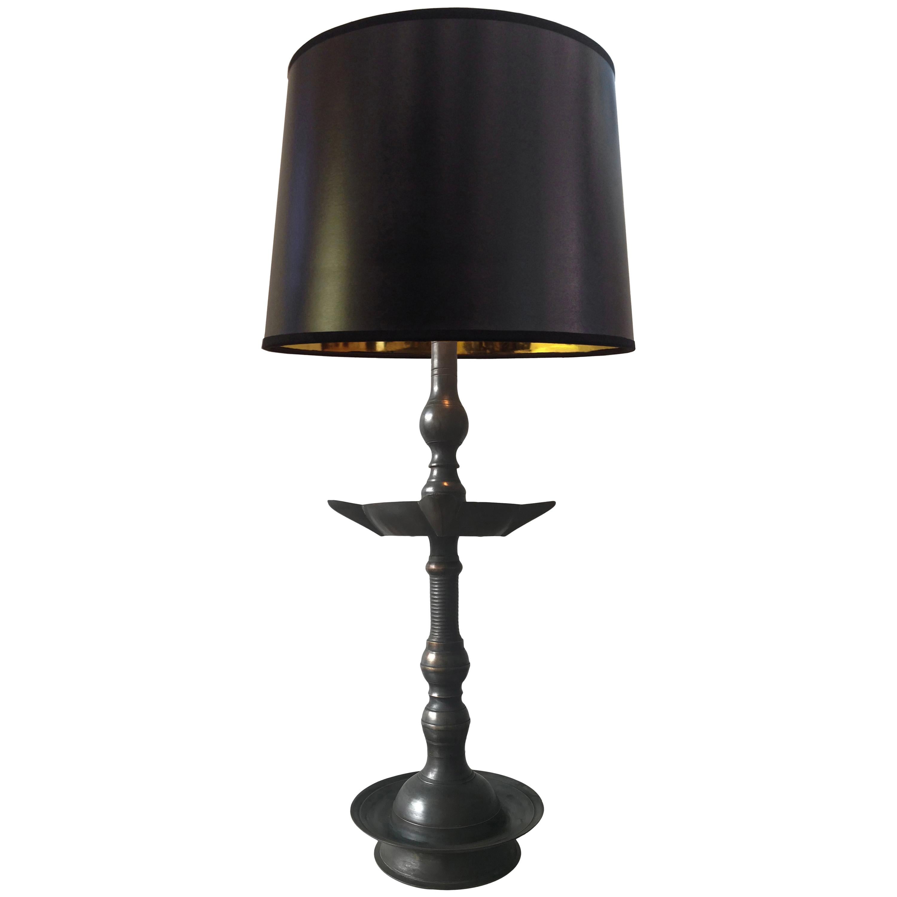 Brass Table Lamp - Oil Lamp Conversion For Sale