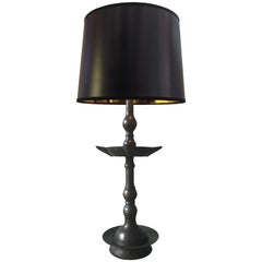 Antique Brass Table Lamp - Oil Lamp Conversion