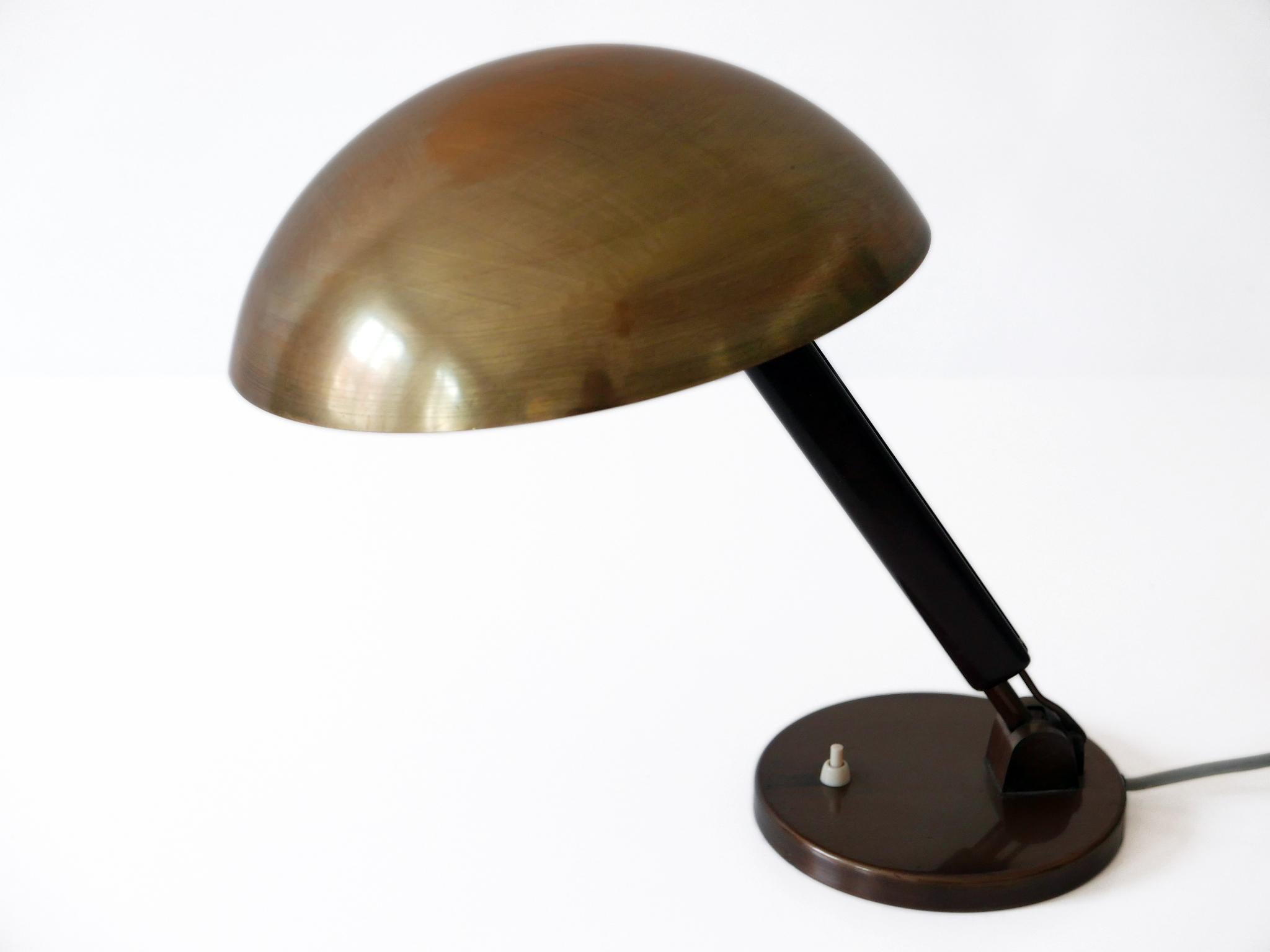 Brass Table Lamp or Desk Light by Karl Trabert for BAG Turgi, 1930s, Switzerland 4