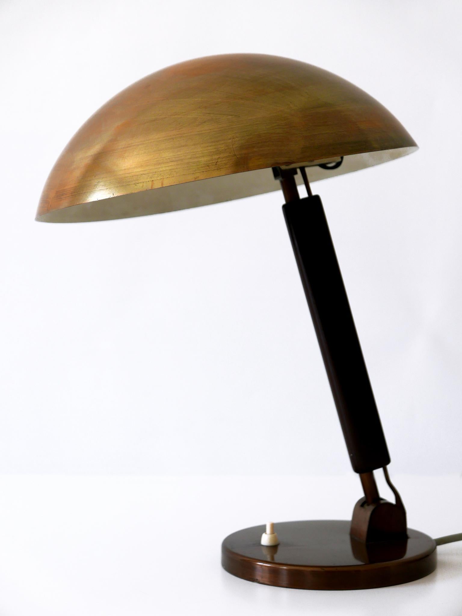 Brass Table Lamp or Desk Light by Karl Trabert for BAG Turgi, 1930s, Switzerland 4
