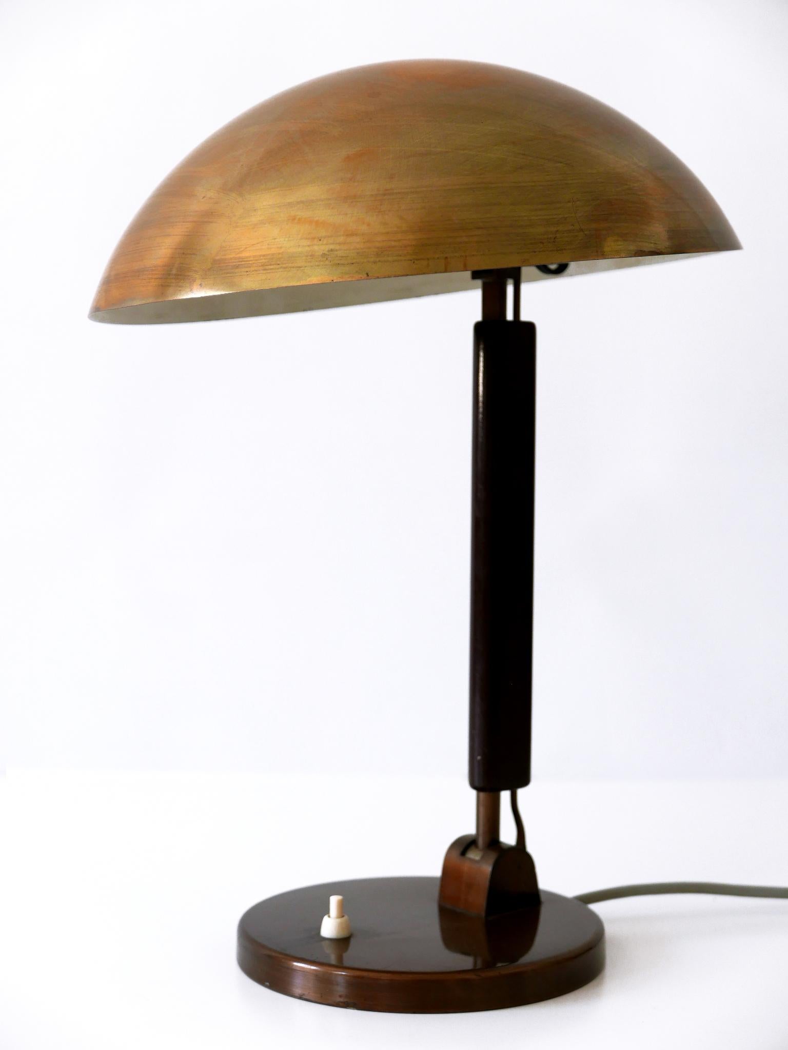 Brass Table Lamp or Desk Light by Karl Trabert for BAG Turgi, 1930s, Switzerland 5