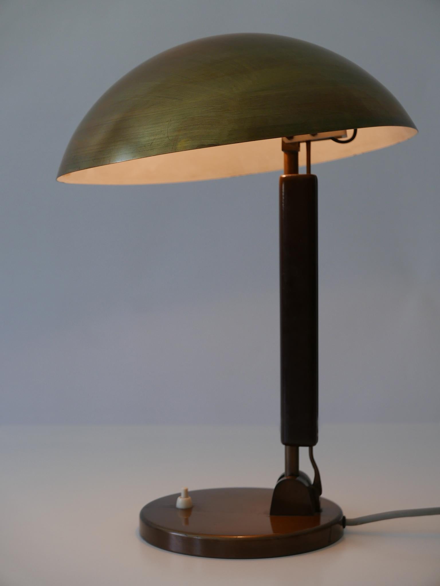 Brass Table Lamp or Desk Light by Karl Trabert for BAG Turgi, 1930s, Switzerland 7