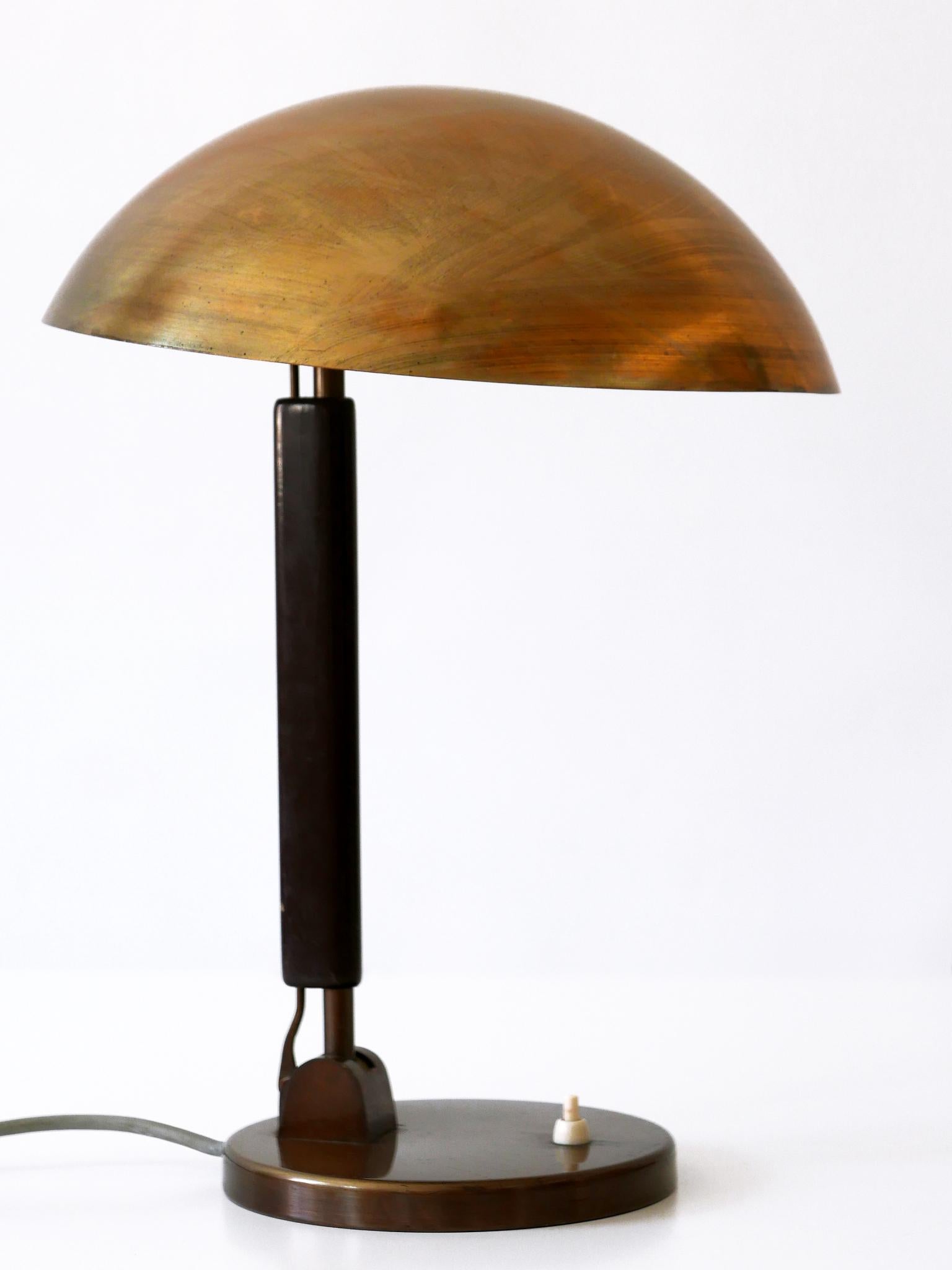 Bauhaus Brass Table Lamp or Desk Light by Karl Trabert for BAG Turgi, 1930s, Switzerland