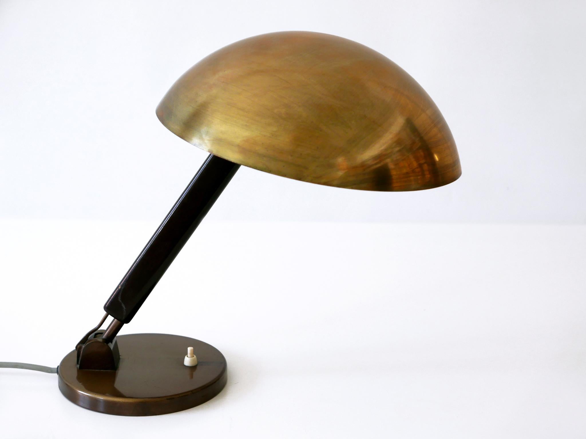 Swiss Brass Table Lamp or Desk Light by Karl Trabert for BAG Turgi, 1930s, Switzerland