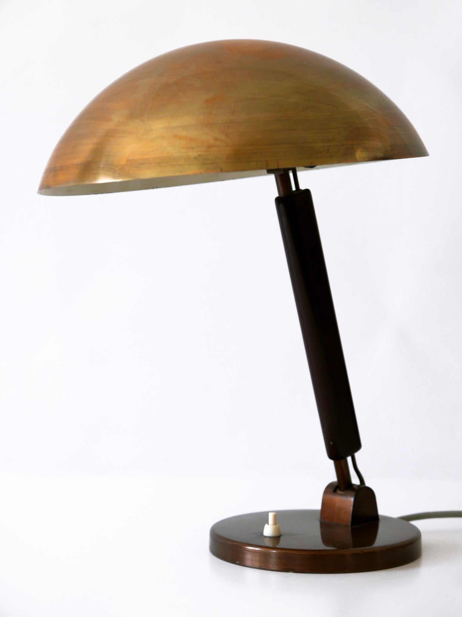 Brass Table Lamp or Desk Light by Karl Trabert for BAG Turgi, 1930s, Switzerland 2