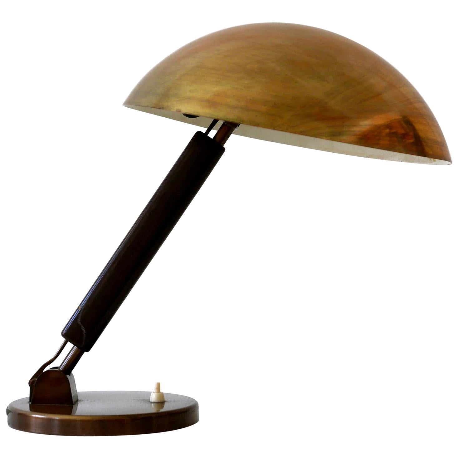 Brass Table Lamp or Desk Light by Karl Trabert for BAG Turgi, 1930s, Switzerland