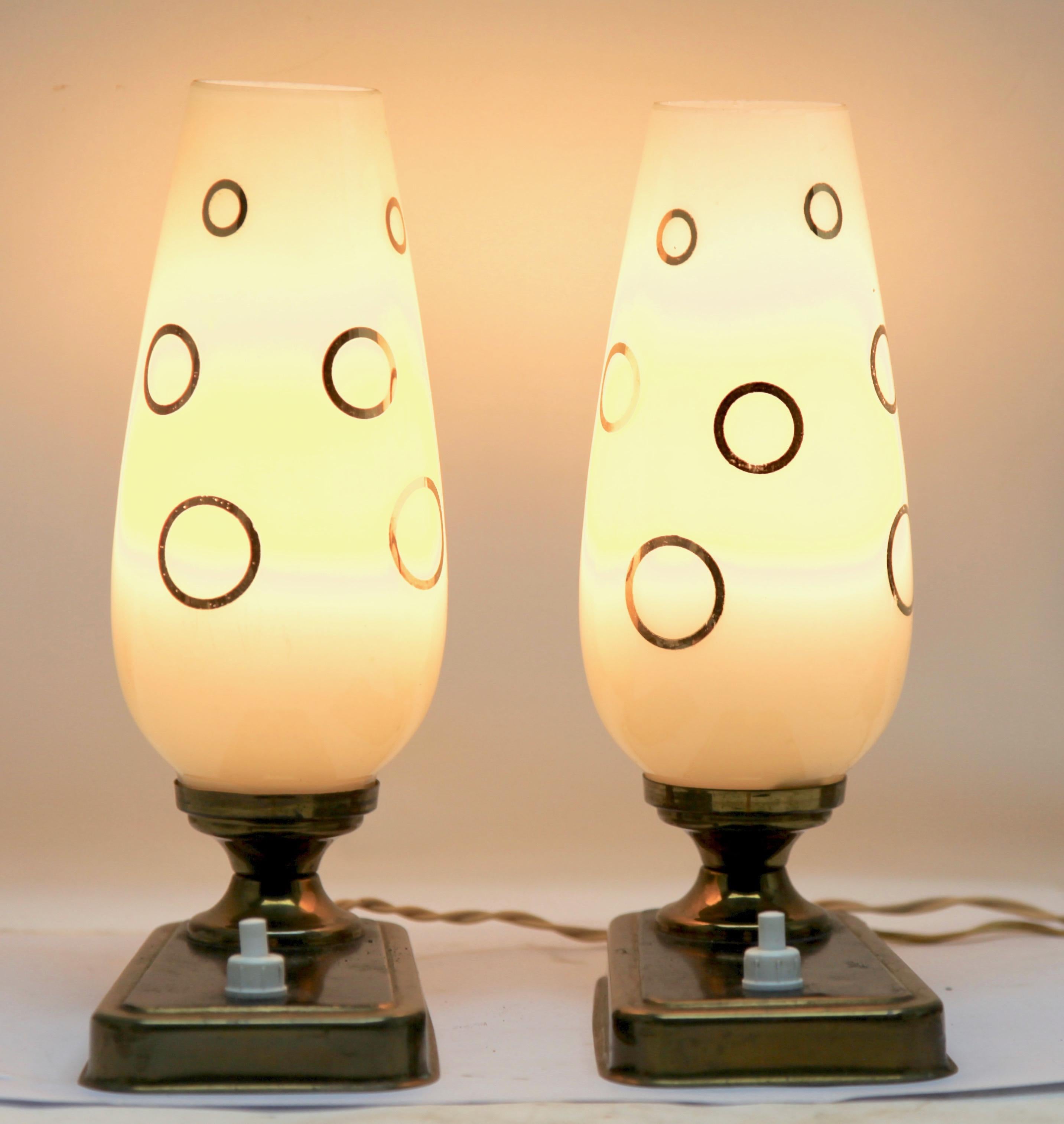 Mid-Century Modern Vintage Brass Table Lamps or Desk, Set of 2 Midcentury, 1960s