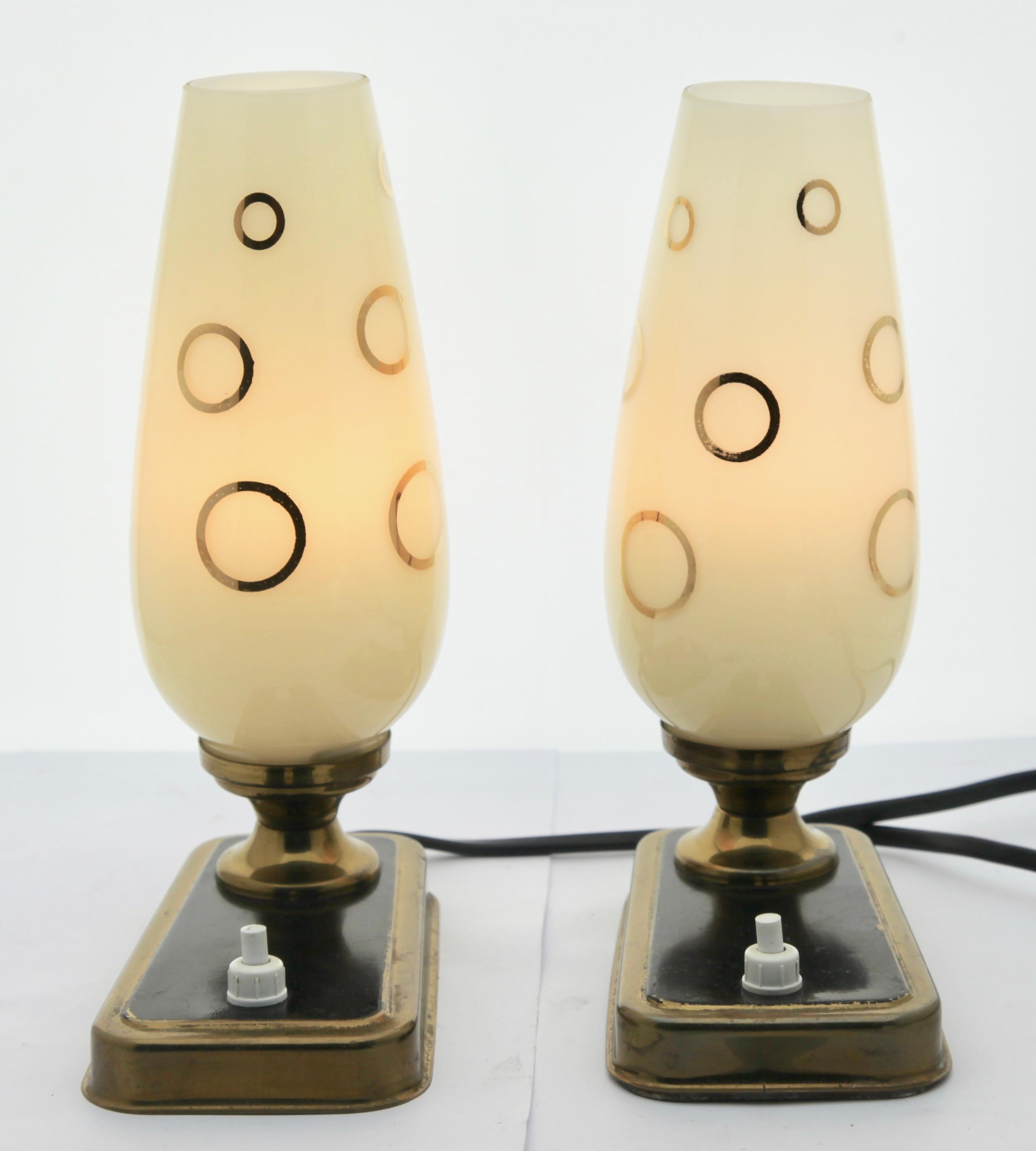 Vintage Brass Table Lamps or Desk, Set of 2 Midcentury, 1960s In Good Condition In Verviers, BE
