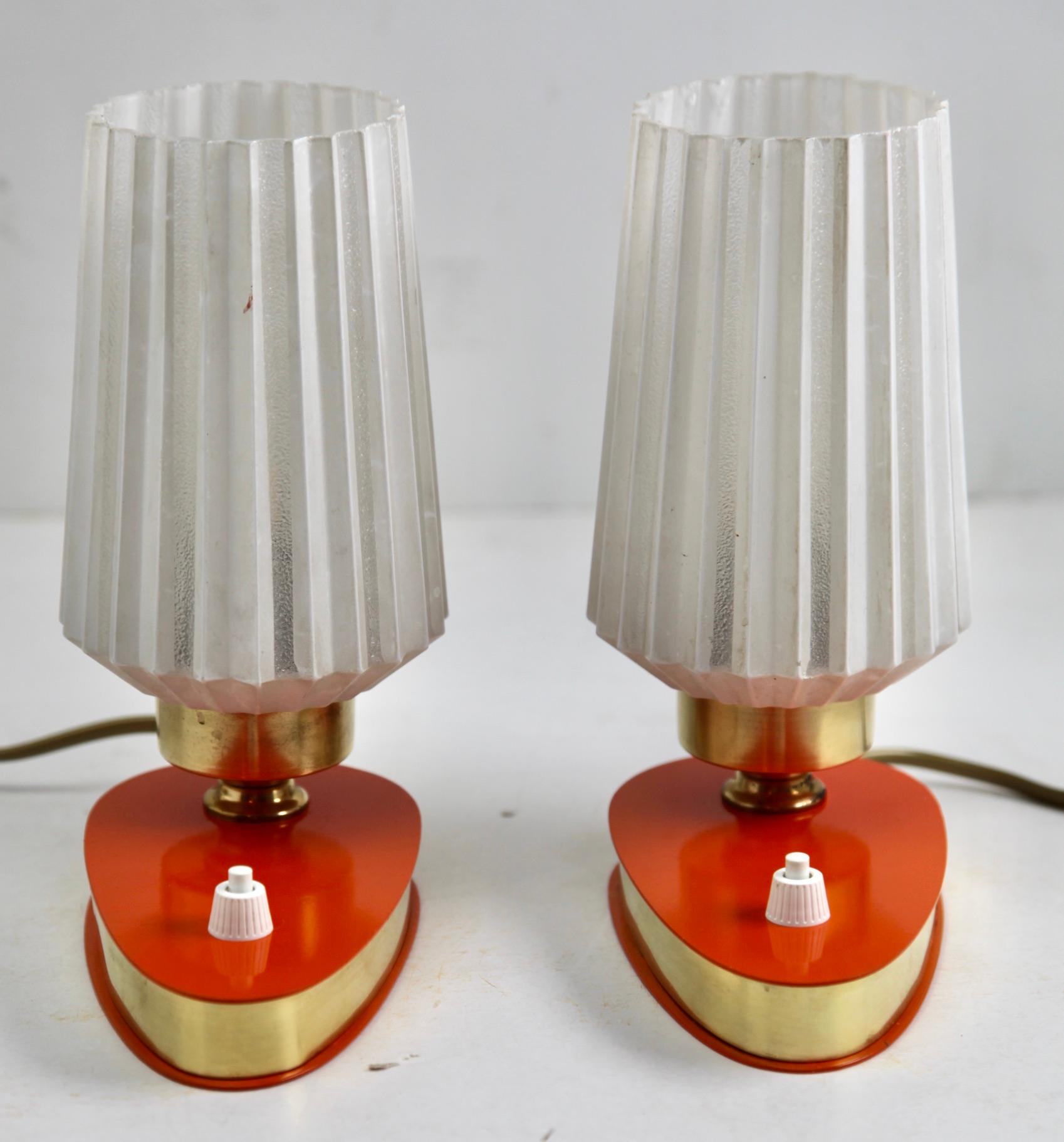 20th Century Brass Table Lamp or Desk, Set of 2 Midcentury, 1960s For Sale