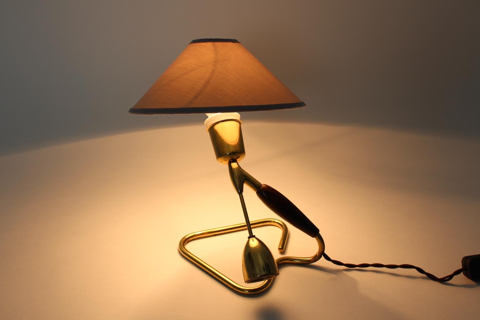 Brass Table Lamp or Wall Lamp by Rupert Nikoll, 1950s, Vienna 5