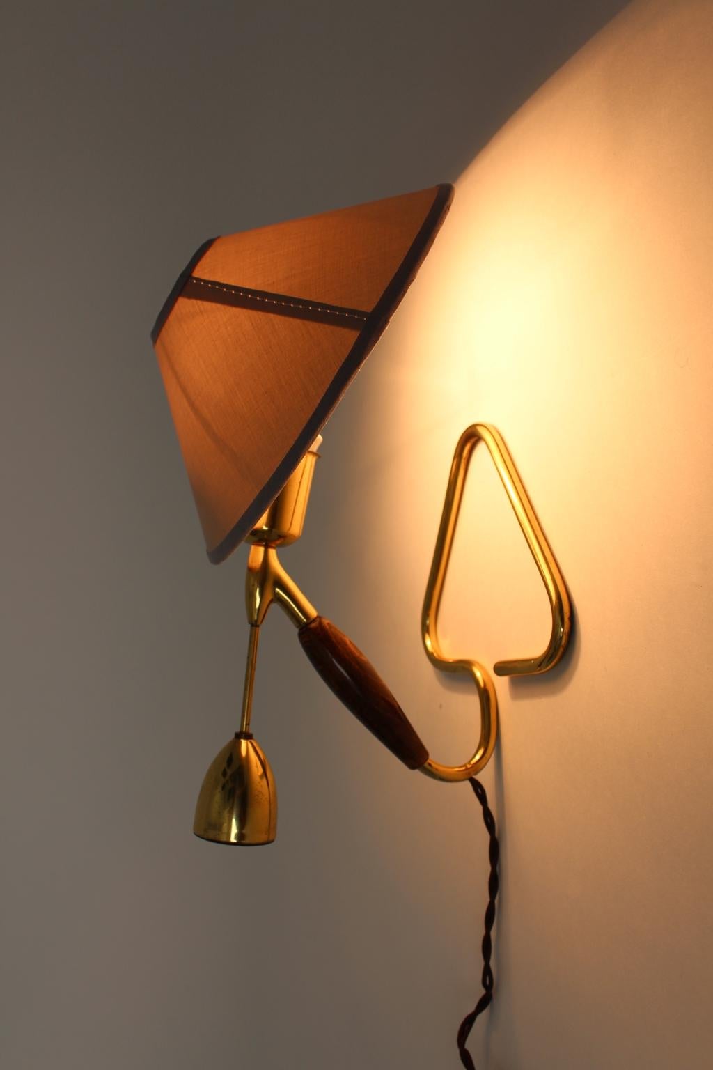 Brass Table Lamp or Wall Lamp by Rupert Nikoll, 1950s, Vienna 6