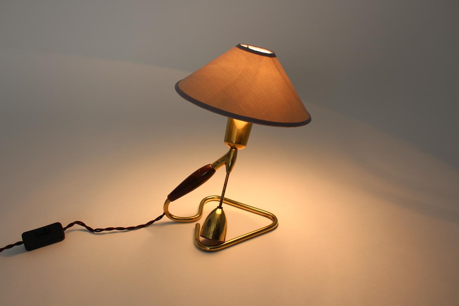 Brass Table Lamp or Wall Lamp by Rupert Nikoll, 1950s, Vienna 7