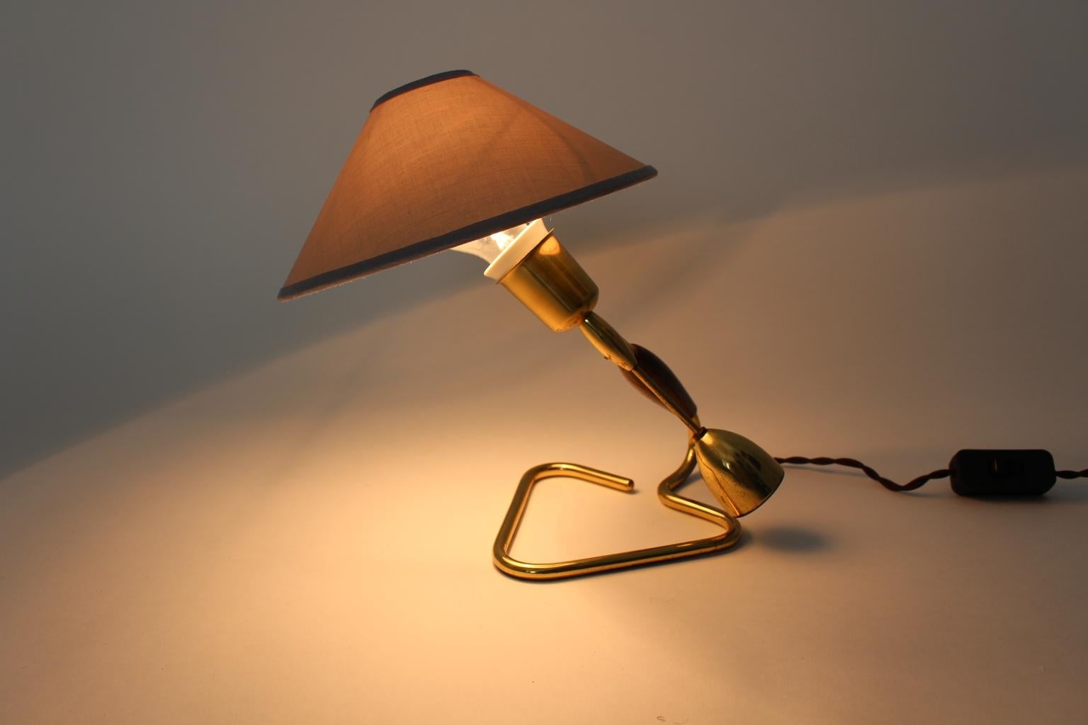 Brass Table Lamp or Wall Lamp by Rupert Nikoll, 1950s, Vienna 8