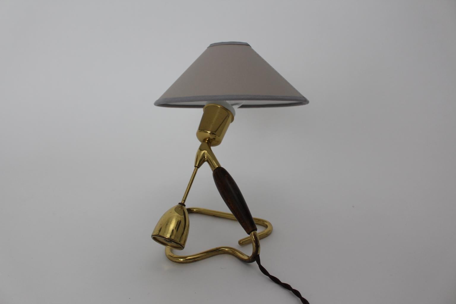 Brass Table Lamp or Wall Lamp by Rupert Nikoll, 1950s, Vienna 12