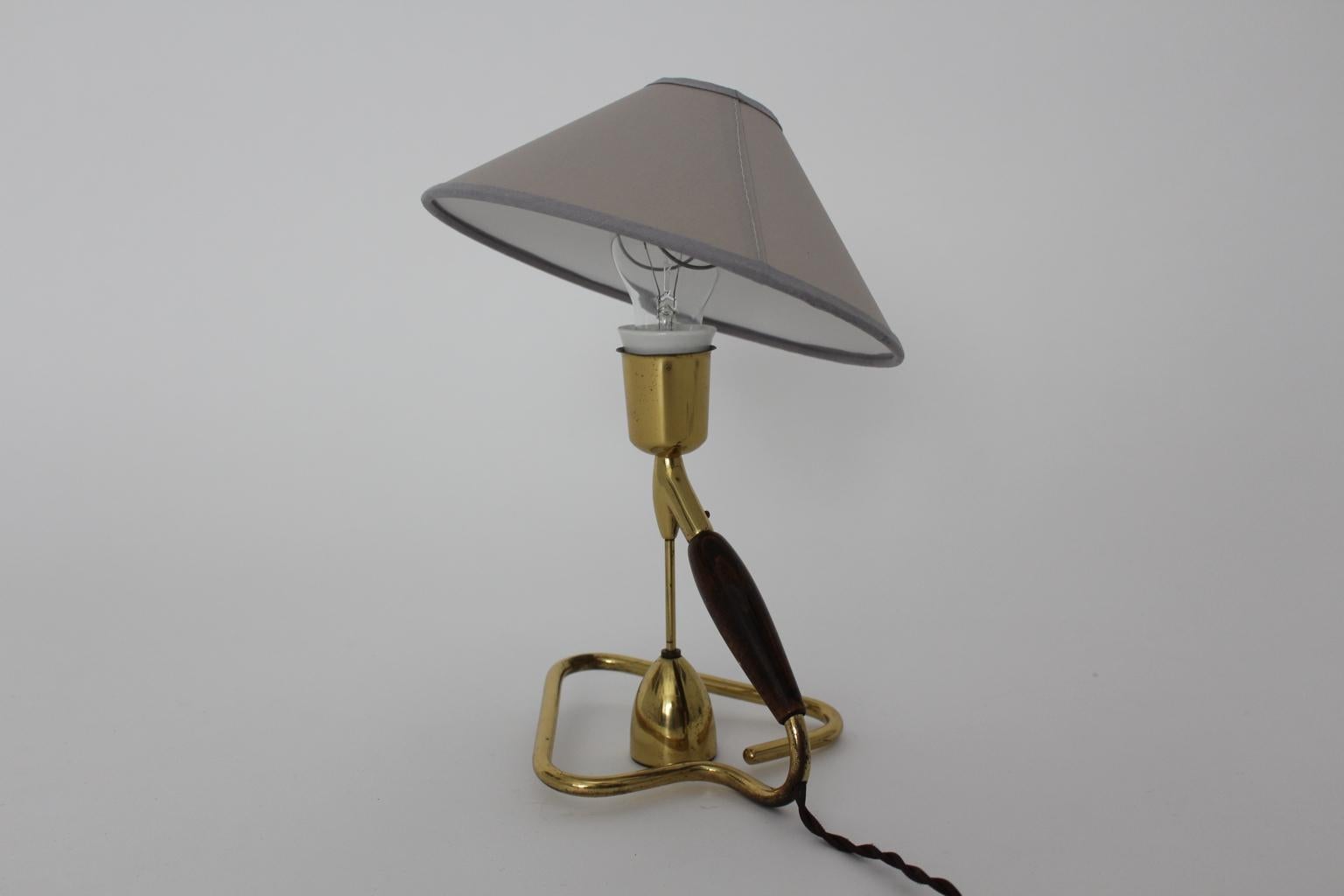 Mid-Century Modern Brass Table Lamp or Wall Lamp by Rupert Nikoll, 1950s, Vienna