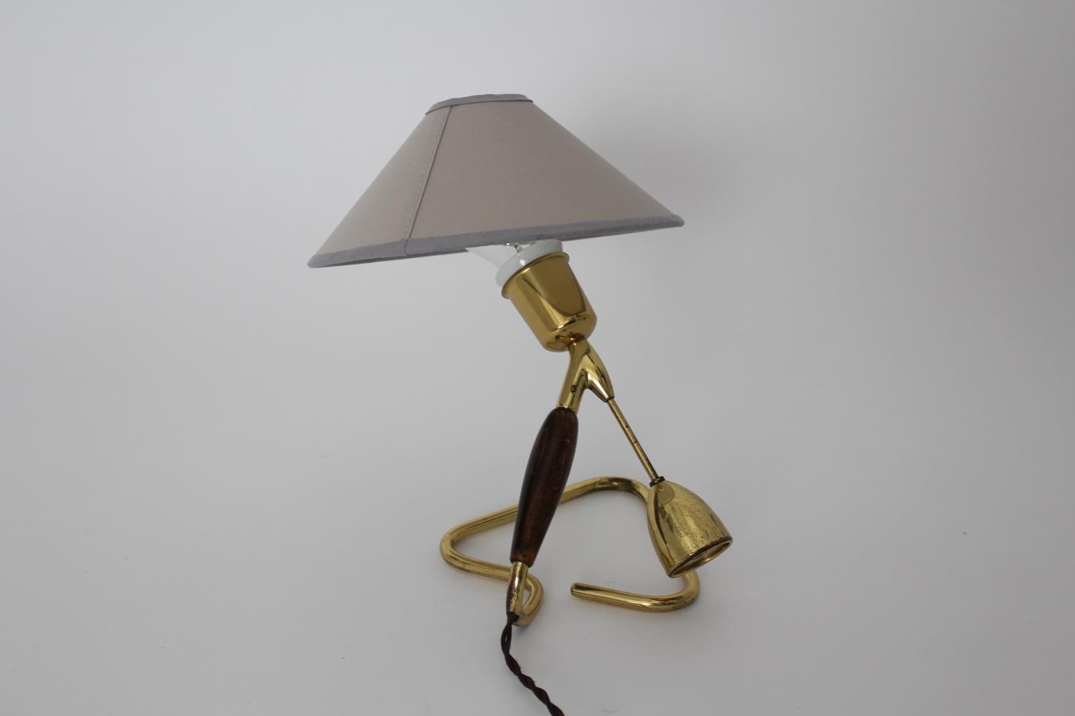 Brass Table Lamp or Wall Lamp by Rupert Nikoll, 1950s, Vienna 2