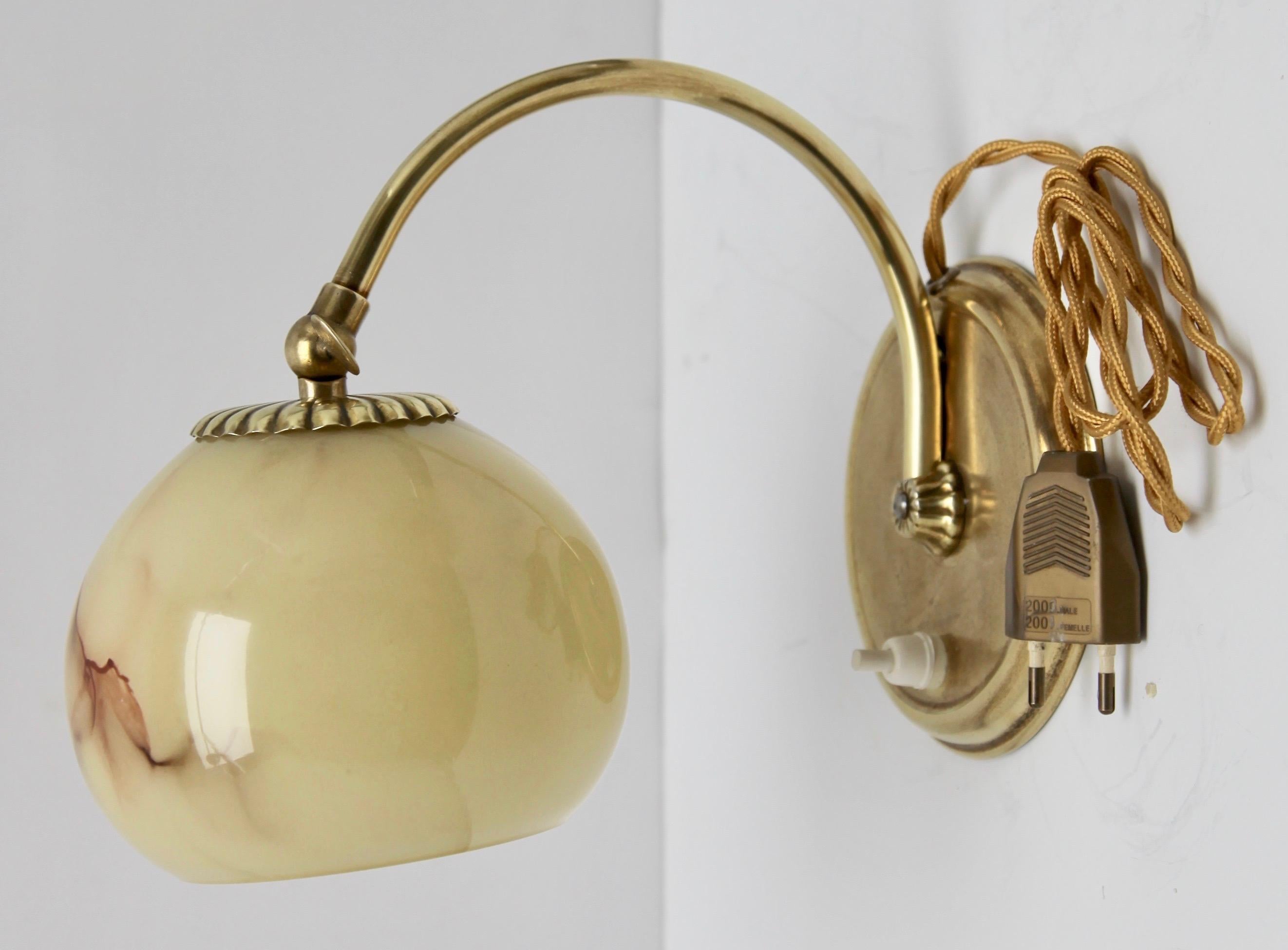 Brass Table Lamp or Wall Mount, Pair of 2 Midcentury, 1960s 4