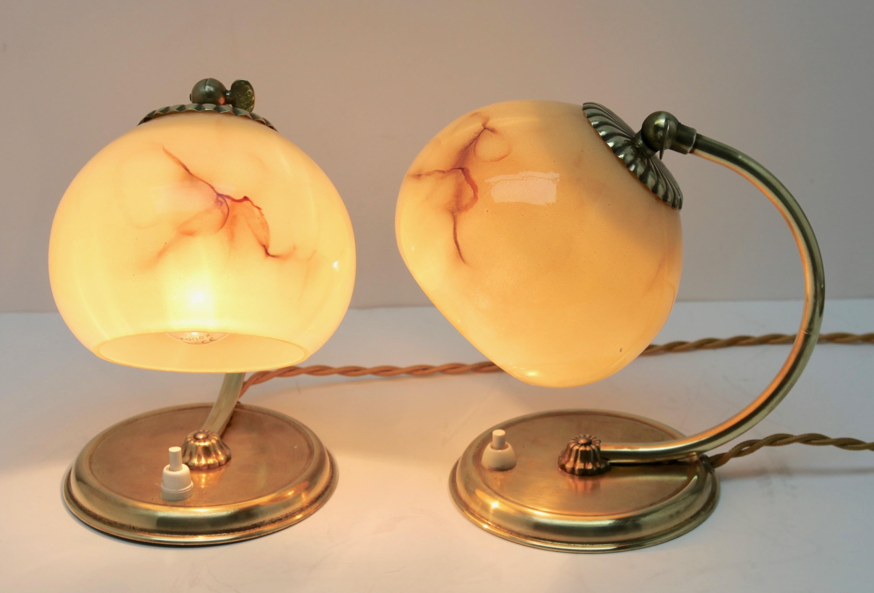 Mid-Century Modern Brass Table Lamp or Wall Mount, Pair of 2 Midcentury, 1960s