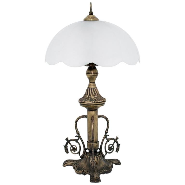 1950s French Modernist Painted Metal and Brass Table Lamp at 1stDibs