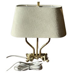 Brass Table Lamp Rococo style with Double arms. 1940's.