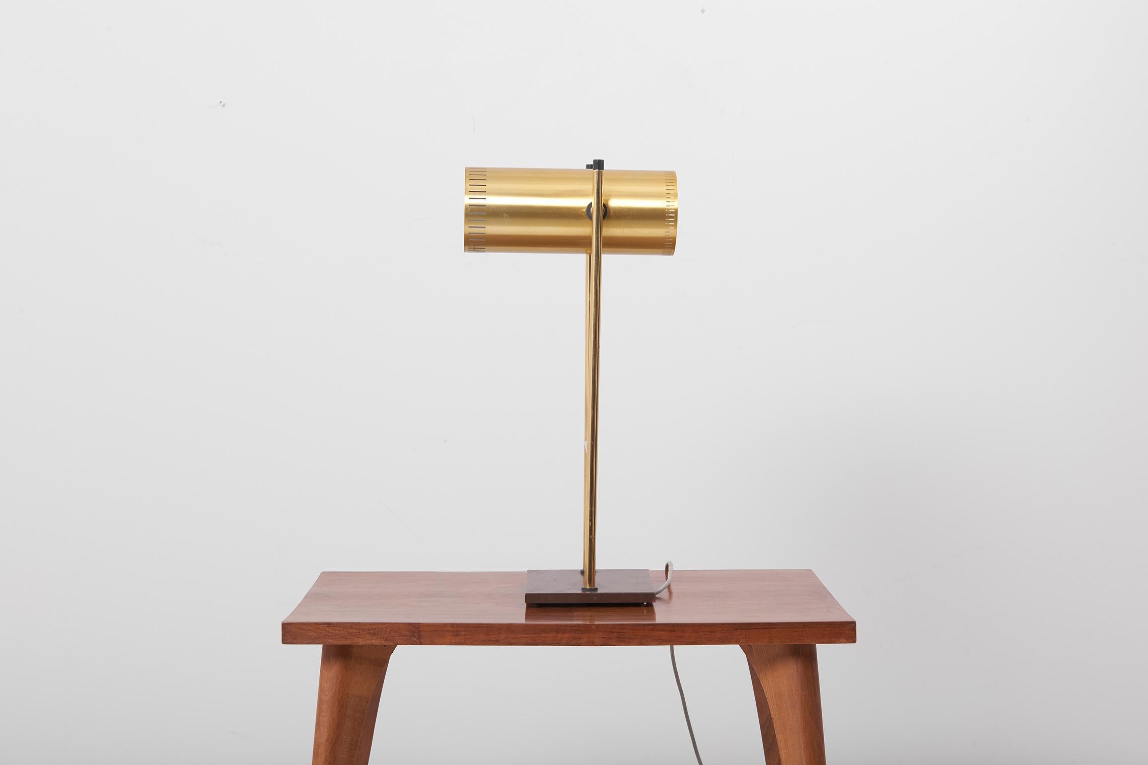 Brass Table Lamp 'Trombone' by Jo Hammerborg for Fog & Mørup, Denmark, 1960s 3