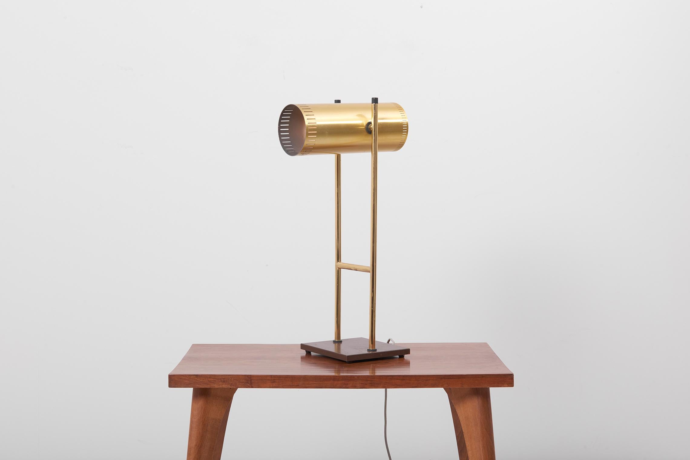 20th Century Brass Table Lamp 'Trombone' by Jo Hammerborg for Fog & Mørup, Denmark, 1960s