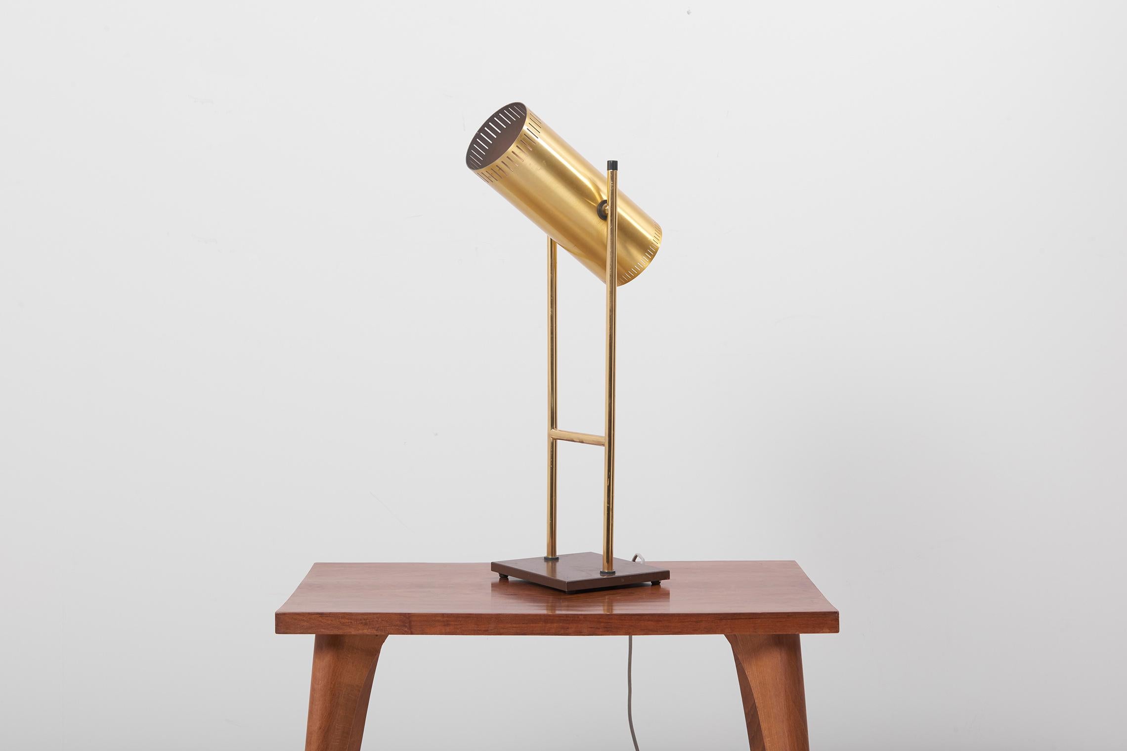 Brass Table Lamp 'Trombone' by Jo Hammerborg for Fog & Mørup, Denmark, 1960s 1