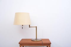 Brass Table Lamp with Adjustable Arm by Swiss Lamps International (1970s)