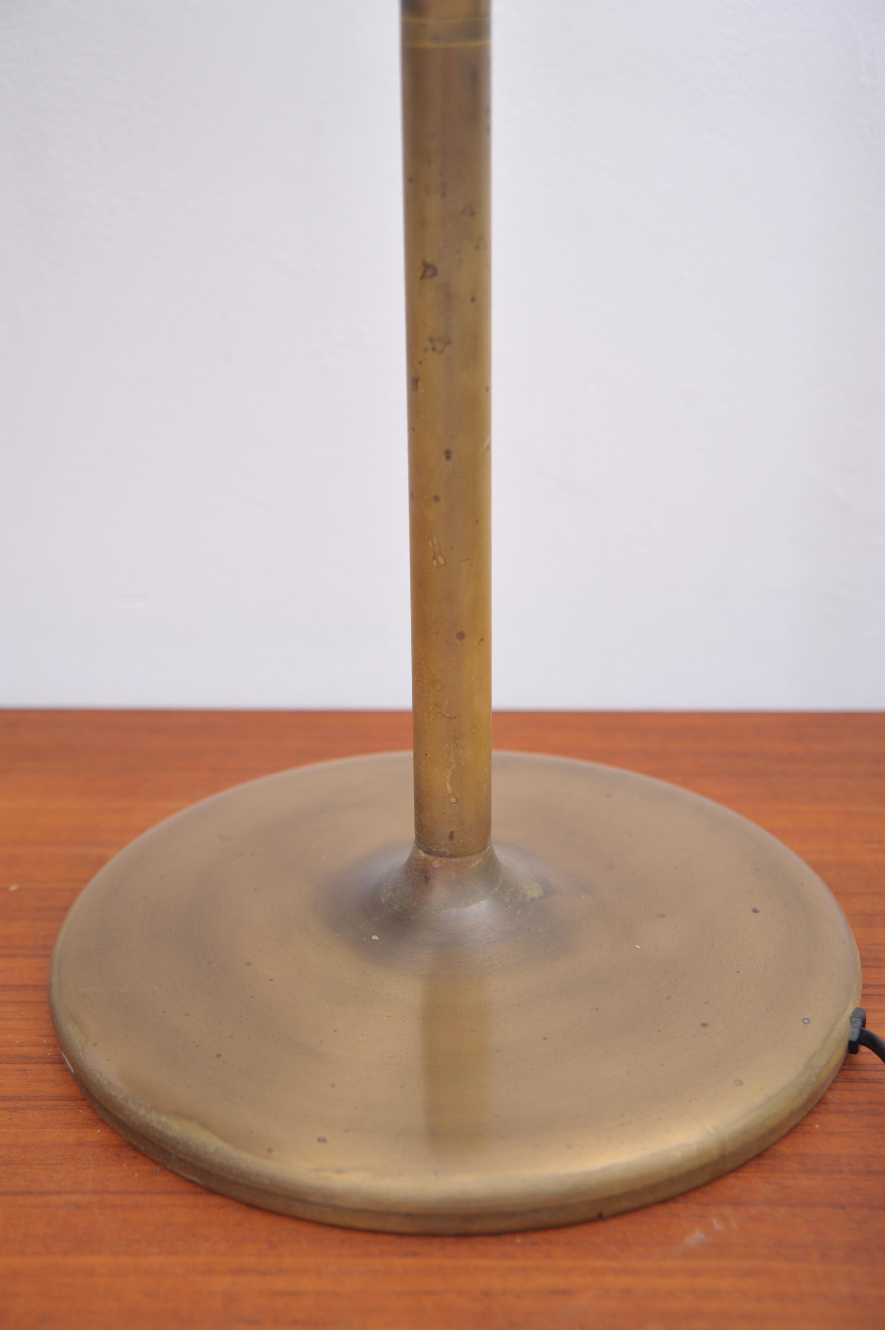 Brass Table Lamp with Adjustable Arm by Swiss Lamps International (1970s) For Sale 2