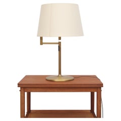 Brass Table Lamp with Adjustable Arm by Swiss Lamps International (1970s)