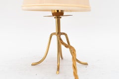 Brass table lamp with fabric shade vienna around 1960s