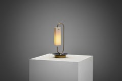 Brass Table Lamp with Opal Glass Shade, Europe 20th Century