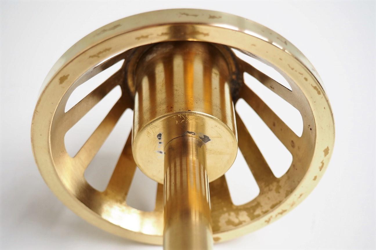 Mid-20th Century Brass Table Lamp with Opal Glass Shade from Louis Poulsen, 1950s For Sale