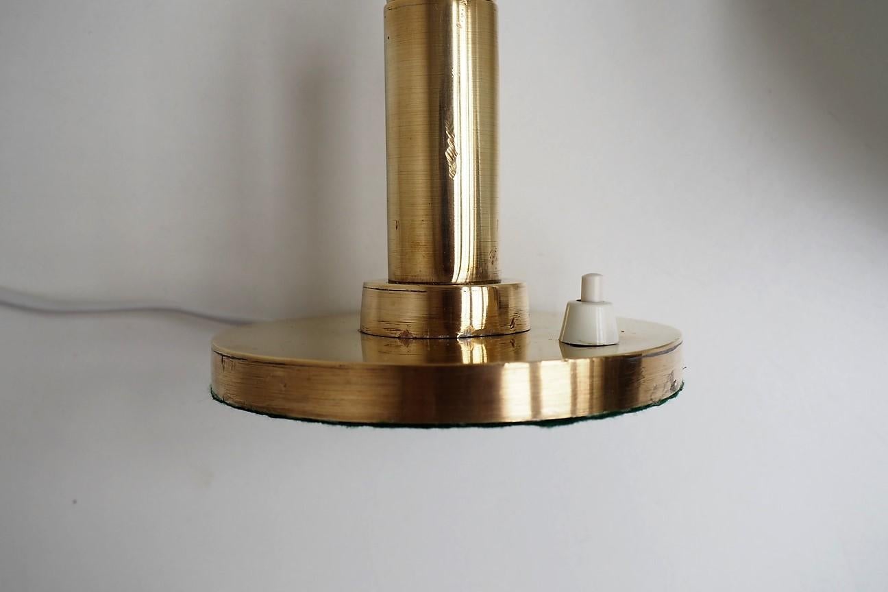 Brass Table Lamp with Opal Glass Shade from Louis Poulsen, 1950s For Sale 1
