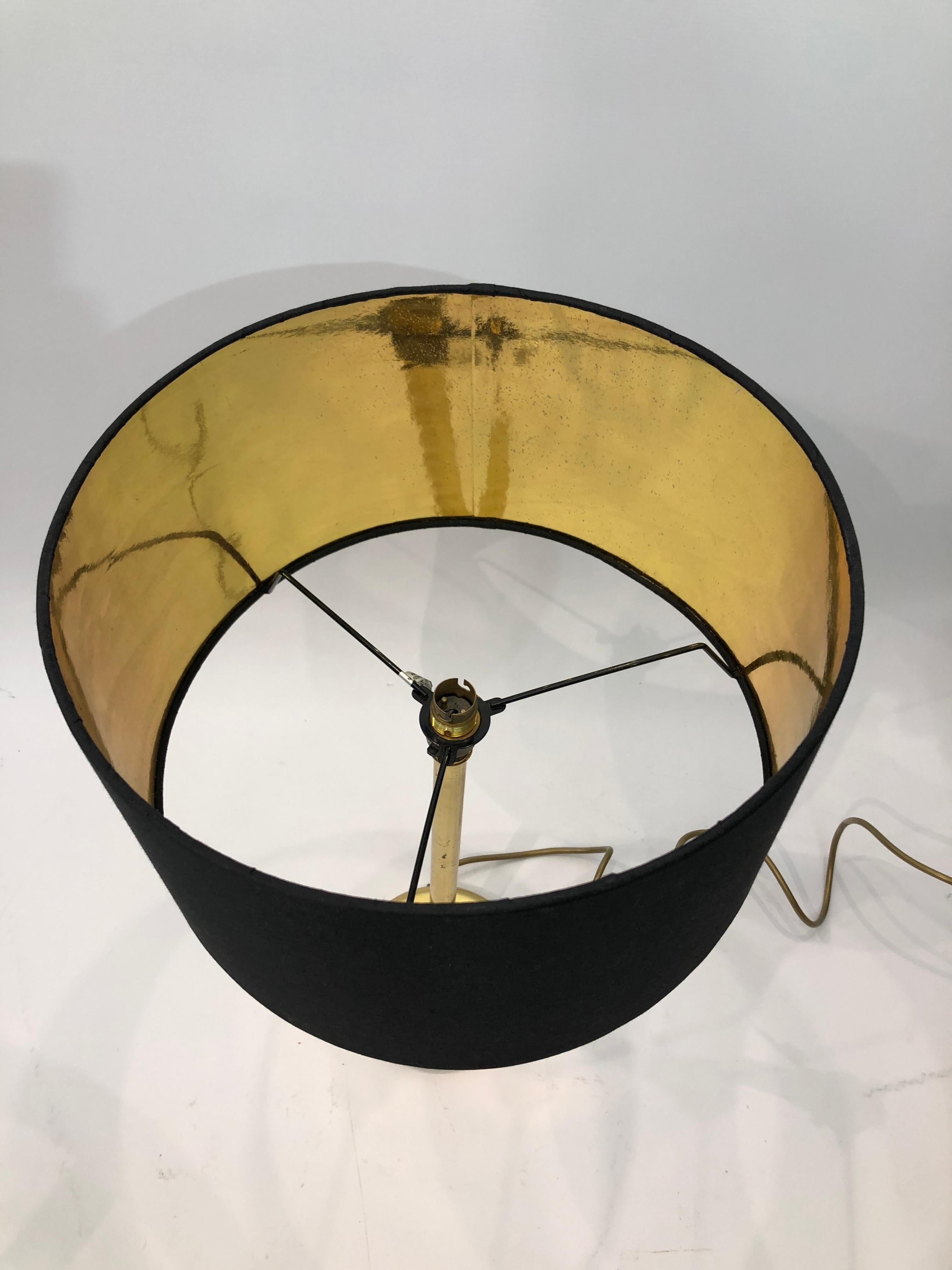 Lampe de table en laiton avec abat-jour MidCentury Modern Minimalist 1980s Hollywood Regency en vente 3